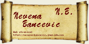 Nevena Bančević vizit kartica
